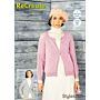 Stylecraft ReCreate DK Ladies Round and V Neck Cardigan Pattern Download 9860 