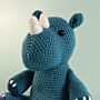 WoolBox Crochet Blue Rhino Pattern in WoolBox Imagine Classic DK by Heather Gibbs