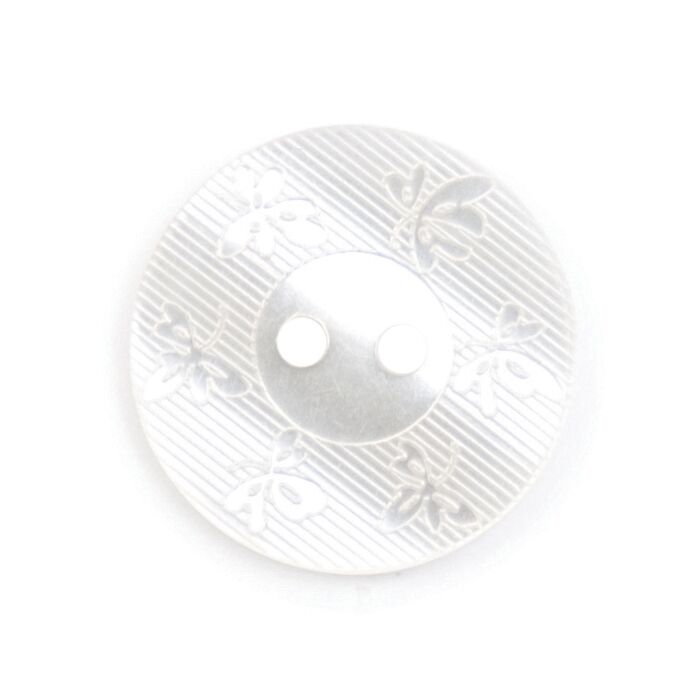 Milward Carded Buttons Round Leaf Pattern White 17mm Pack of 3 main product photo