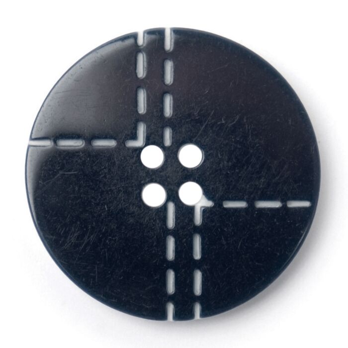 Milward Carded Buttons Round Stitch Pattern 4 Hole Black 22mm Pack of 2 main product photo