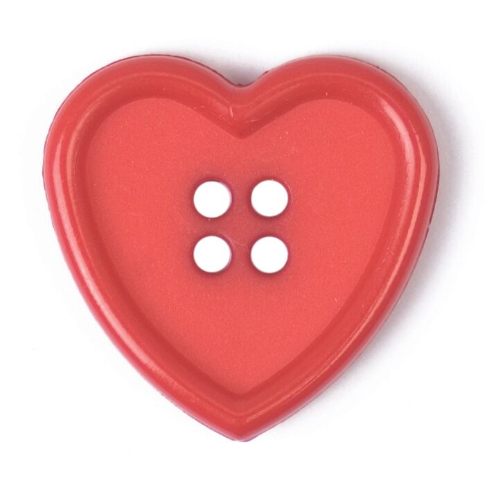 Milward Carded Buttons Heart Red 22mm Pack of 2 main product photo