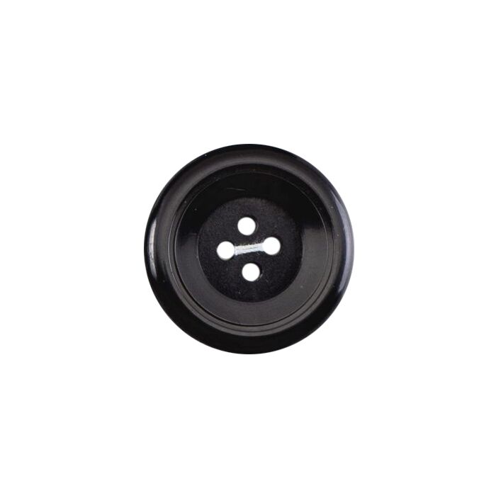 Milward Carded Buttons Rimmed 4 Hole Black 25mm Pack of 2 main product photo