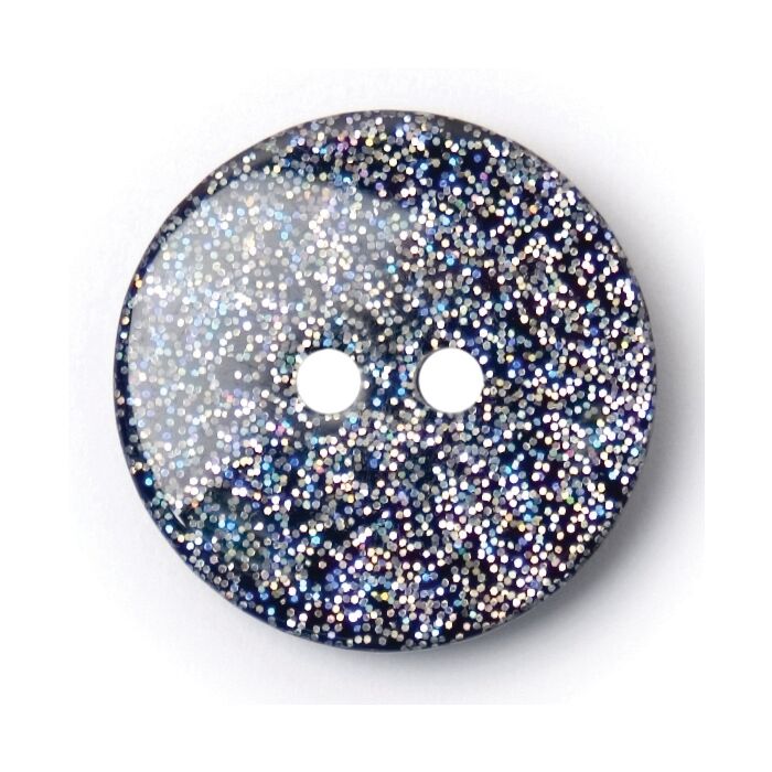 Milward Carded Buttons Round Glitter Black 17mm Pack of 3 main product photo