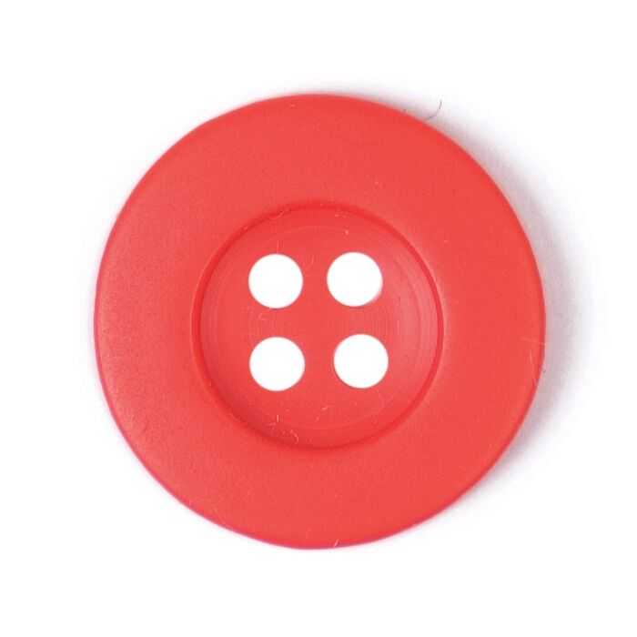 Milward Carded Buttons Rimmed 4 Hole Red 12mm Pack of 5 main product photo