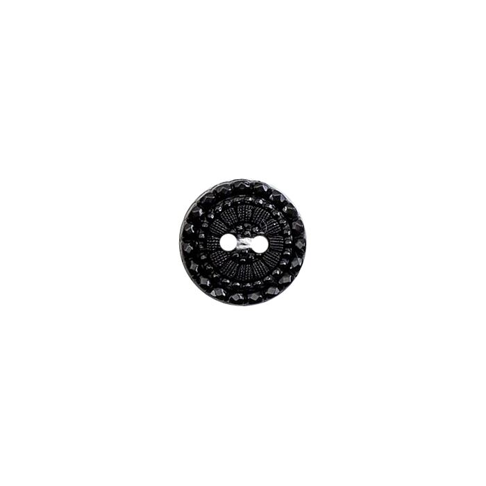 Milward Carded Buttons Patterned 2 Hole Black 15mm Pack of 4 main product photo