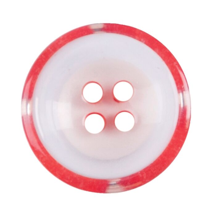 Milward Carded Buttons Rimmed Two Tone 4 Hole Red 17mm Pack of 3 main product photo