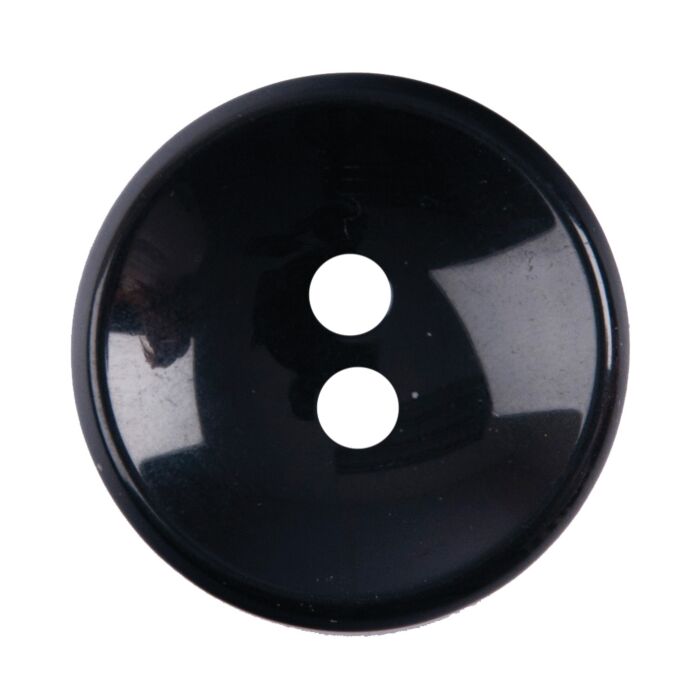 Milward Carded Buttons Round Shiny 2 Hole Black 25mm Pack of 2 main product photo