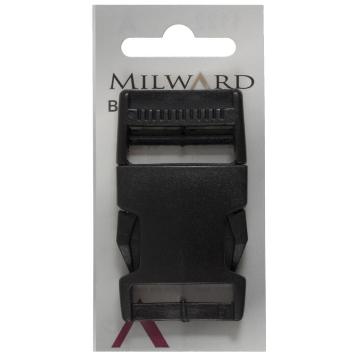 Milward Carded Buttons Plastic Buckle Black 25mm Pack of 1 main product photo
