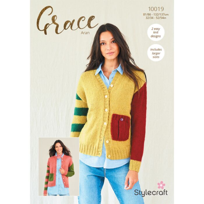 Stylecraft Grace Aran Ladies Cardigans 10019 Pattern Download main product photo