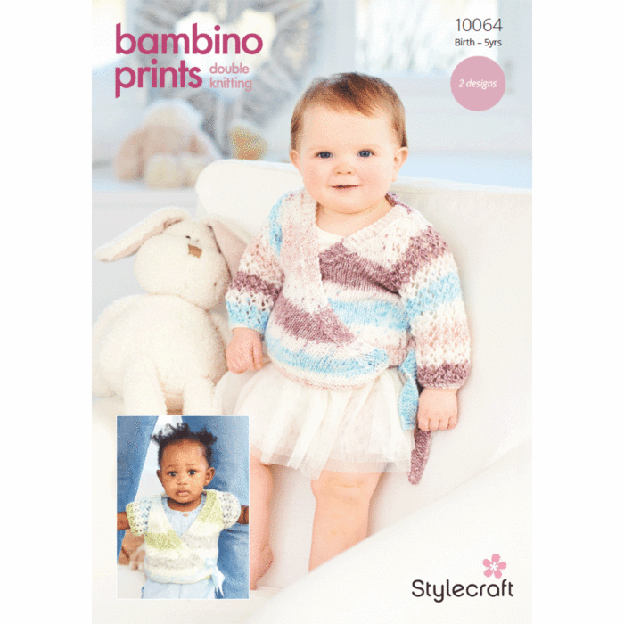 Stylecraft Bambino Prints DK Babies Cardigans 10064 Knitting Pattern PDF main product photo