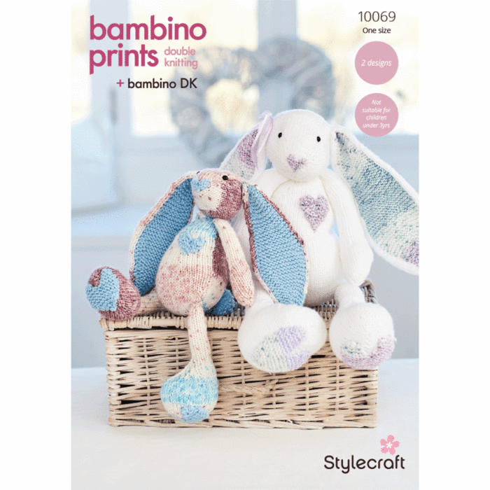 Stylecraft Bambino Prints DK Dolly & Polly Rabbit 10069 Knitting Pattern PDF main product photo
