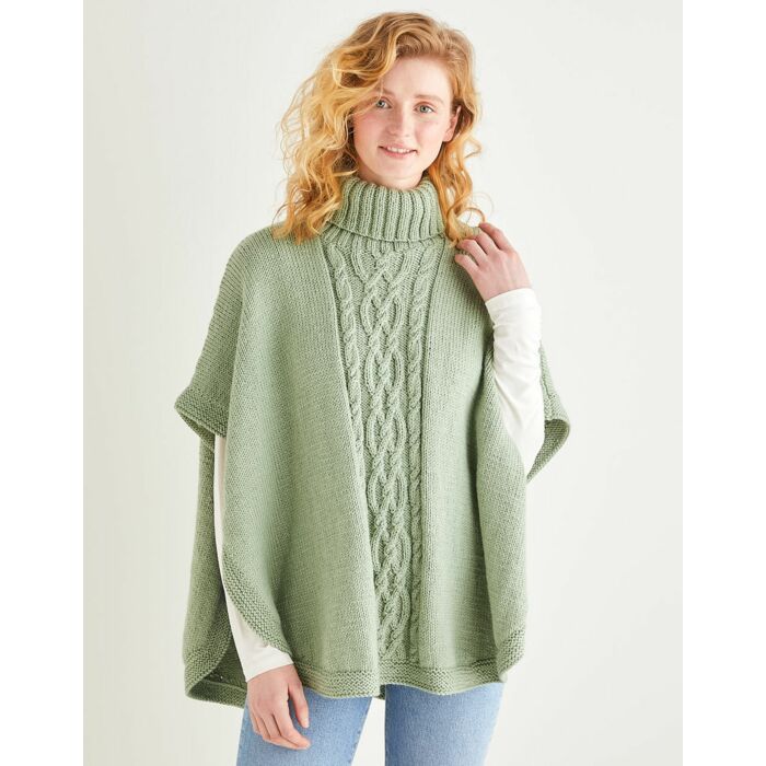 Sirdar Country Classic Worsted Womens Roll Neck Poncho 10163 - Downloadable main product photo
