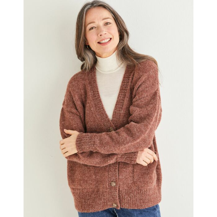 Sirdar Saltaire Womens V Neck Moss Stitch Cardigan 10181 81-137cm 32-54 - Downloadable main product photo