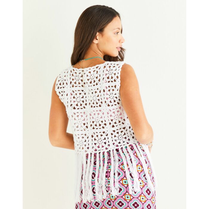 Sirdar Stories Fringe Benefits Vest Pattern Download 10529 6-28 main product photo