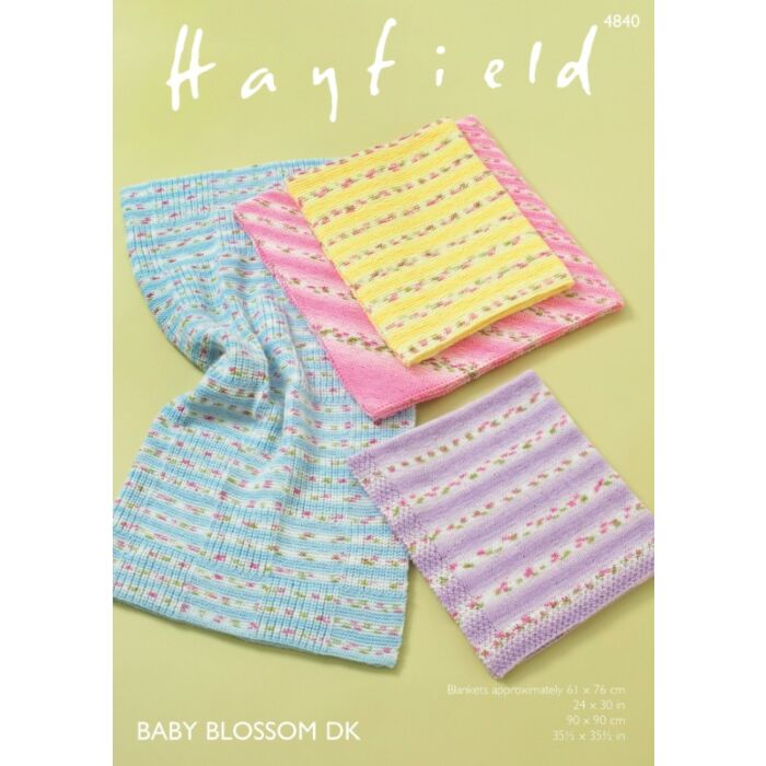 Hayfield Baby Blossom DK Blanket Knitting Pattern 4840 main product photo
