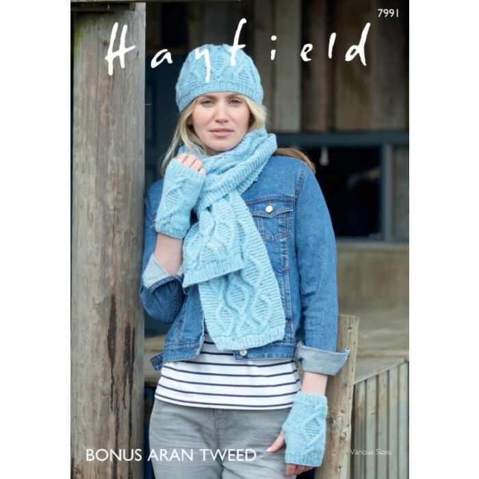 Sirdar Bonus Aran Tweed Accessories Pattern 7991 Various main product photo