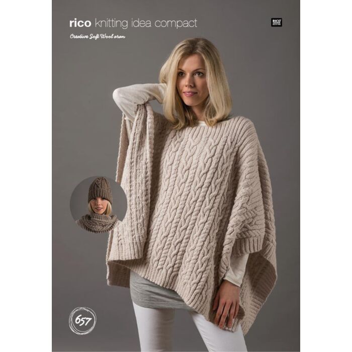 Rico Creative Soft Wool Aran Hat and Snood Pattern KIC 657 main product photo