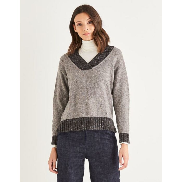 Sirdar Haworth Tweed Womens Crossover V neck Sweater 10151 main product photo