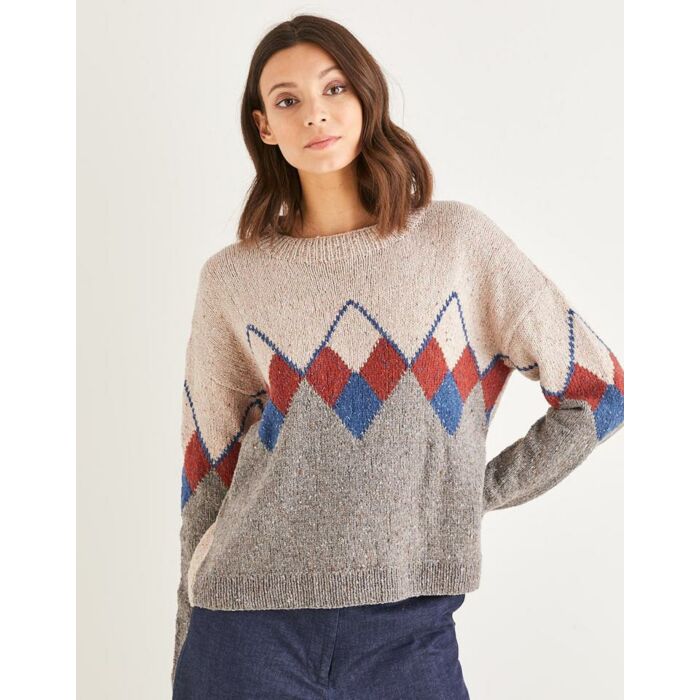 Sirdar Haworth Tweed Womens Intarsia Argyll Sweater 10155 main product photo
