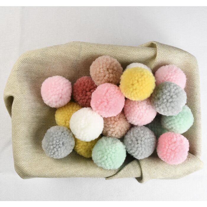 Rico Yarn Pompon Set of 24 Pastel Mix main product photo
