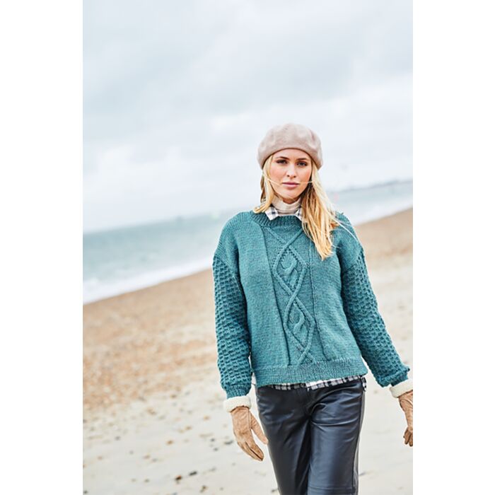 Stylecraft Highland Heathers Aran Ladies Sweater Slipov Pattern Download 9874 