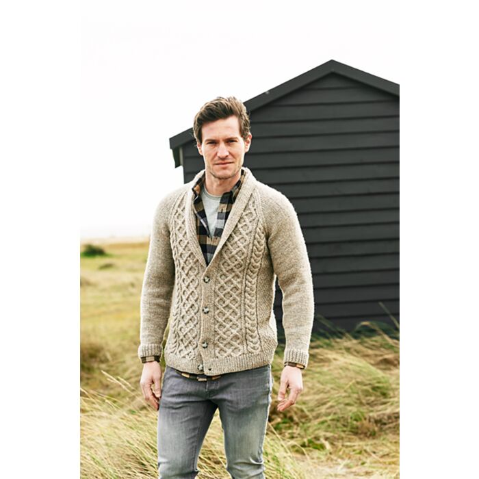 Stylecraft Highland Heathers Aran Mens Cardigans x 2 Pattern Download 9876 Buy Wool Yarn Needles Patterns today