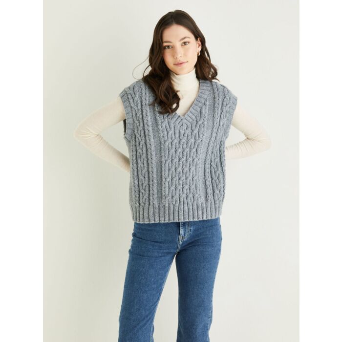 Hayfield Bonus Aran With Wool Ladies Sweater Vest Pattern 10320 81cm-137cm main product photo