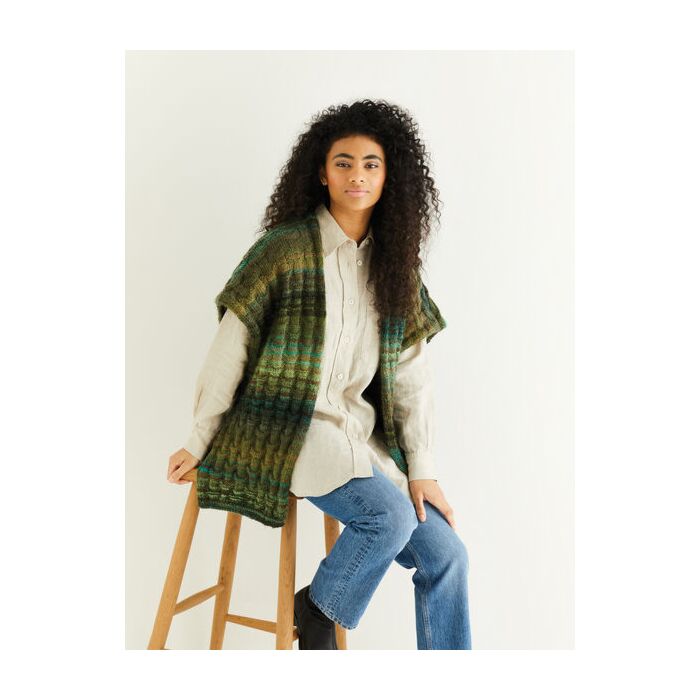 Sirdar Jewelspun Aran Ladies Loose Tunic Cardigan Pattern 10288 81cm-137cm main product photo