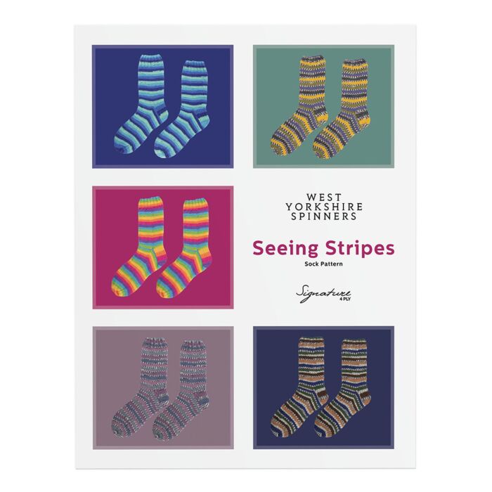 WYS Knitting Pattern Seeing Stripes Socks Signature 4 Ply Various main product photo