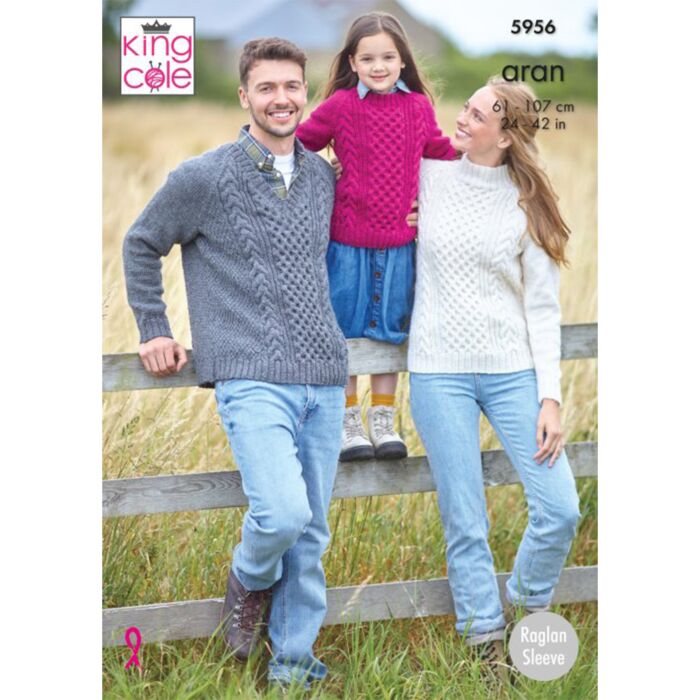Knitting Pattern Sweaters in King Cole Wool Aran 5956 main product photo