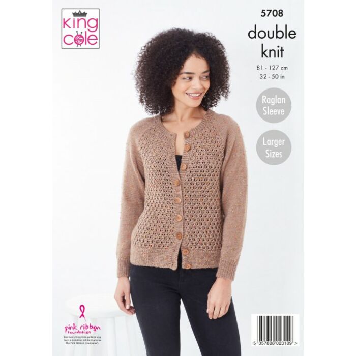 King Cole Big Value Tweed DK Cardigan and Sweater Pattern main product photo