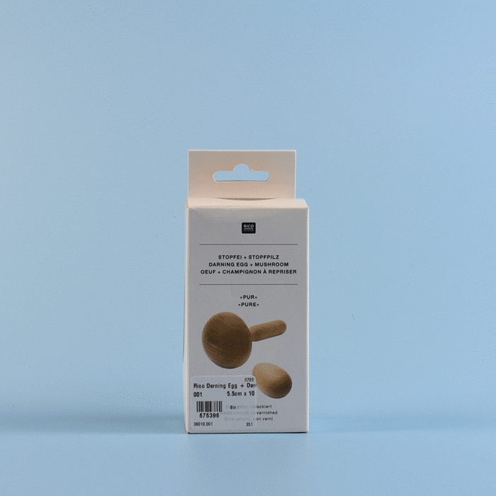 Rico Darning Egg + Darning Mushroom Set 001 5.5cm x 10.2cm x 5.5cm main product photo