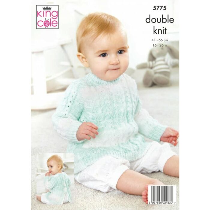 King Cole Baby Pure DK Cardigan and Tunic Pattern main product photo
