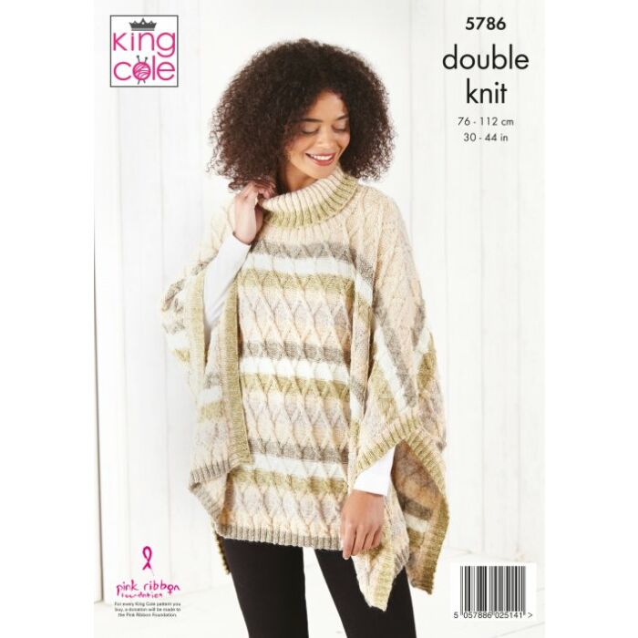 King Cole Harvest DK Ladies Ponchos Pattern 5786 71-117cm main product photo