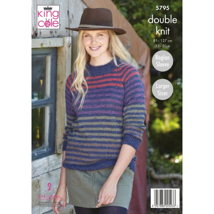 King Cole Homespun DK Ladies Sweaters Pattern 5795 71-117cm main product photo
