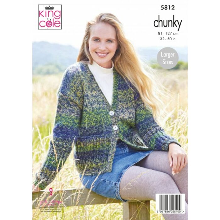 King Cole Autumn Chunky Cardigans Pattern 5812 81-127cm main product photo