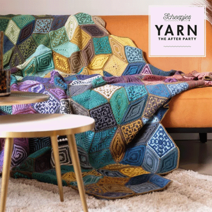 Scheepjes Yarn The After Party 204 Scrumptious Tiles Blanket Crochet Pattern main product photo
