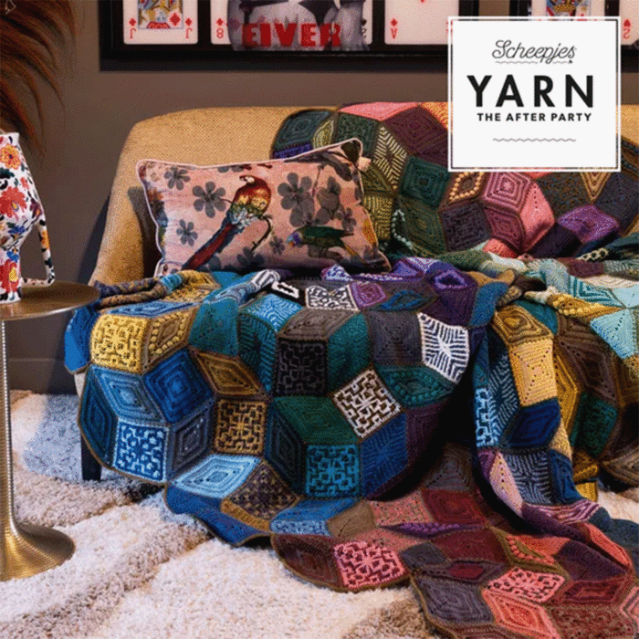 Scheepjes Yarn The After Party 204 Scrumptious Tiles Blanket Crochet Pattern  