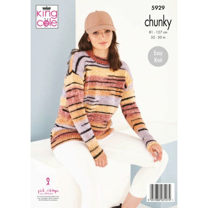King Cole Safari Ladies Round and Cowl Neck Sweater Chunky 5929 main product photo