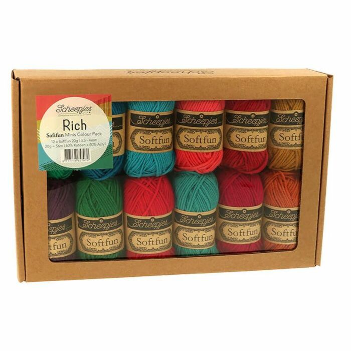 Scheepjes Softfun DK Colour Pack Yarn - 12 x 20grm pack main product photo