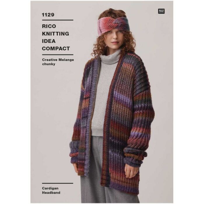 Rico Creative Melange Chunky Cardigan Headband Pattern 1129 81-86-122-127cm main product photo