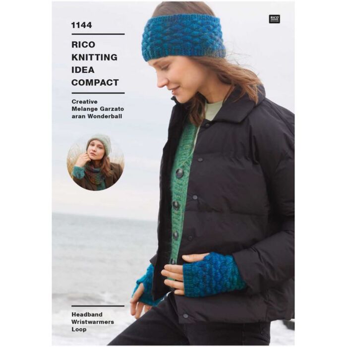 Rico Creative Melange Garzato Aran Snood Headband Gauntlet Pattern 1144 main product photo