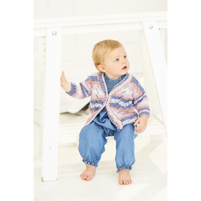 Stylecraft Bambino Prints DK Childs Cardigan and Sweater Pattern 9843 41-46cm main product photo