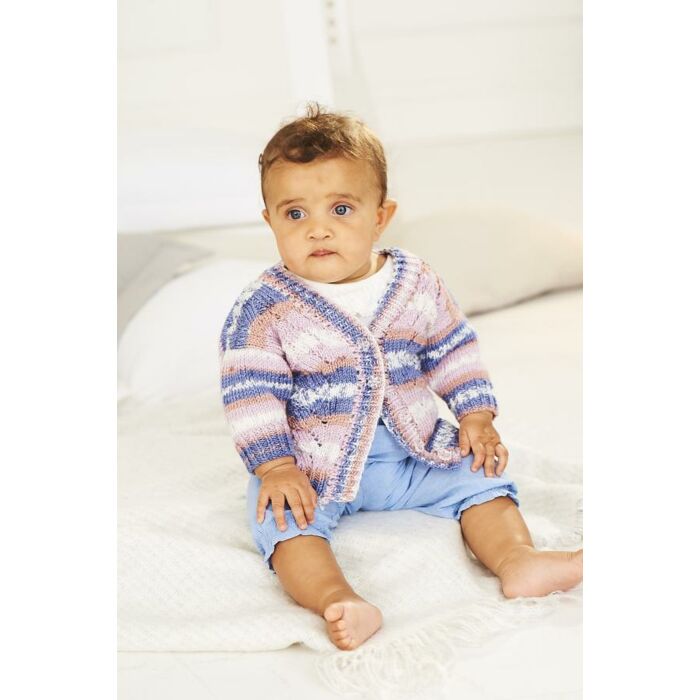 Stylecraft Bambino Prints DK Childs Cardigan and Sweater Pattern 9843 41-46cm