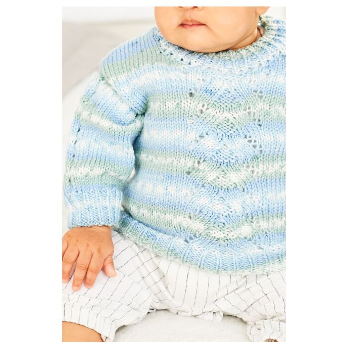 Stylecraft Bambino Prints DK Childs Cardigan and Sweater Pattern 9843 41-46cm