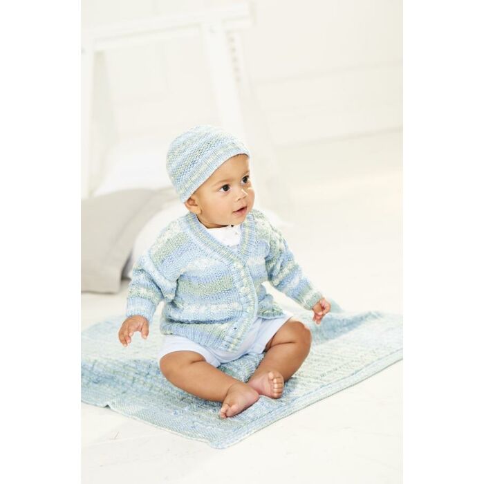 Stylecraft Bambino Prints DK Childs Cardigan Hat Blanket Pattern 9845 41-46cm main product photo