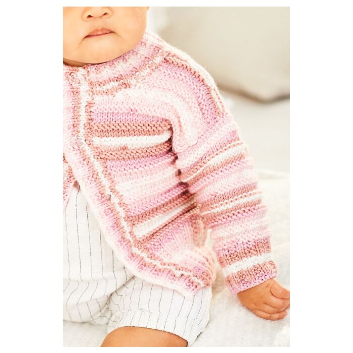 Stylecraft Bambino Prints DK Childs Cardigan and Sweater Pattern 9846 41-46cm