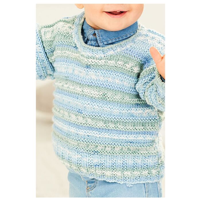 Stylecraft Bambino Prints DK Childs Cardigan and Sweater Pattern 9846 41-46cm
