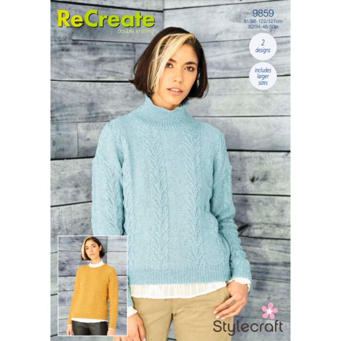 Stylecraft ReCreate DK Ladies R Funnel Neck Cardigan Pattern Download 9859 main product photo
