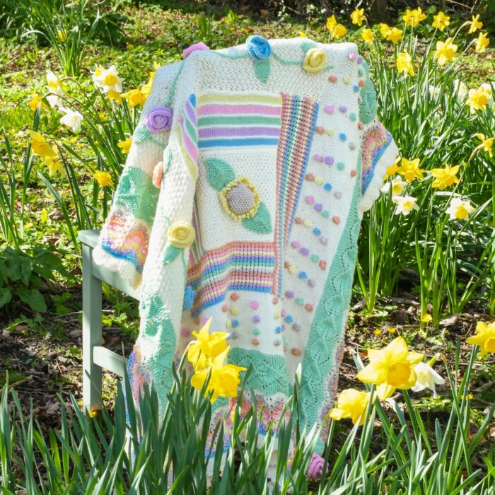 Knitted Festival Flower Blanket Kit | FREE Delivery Available